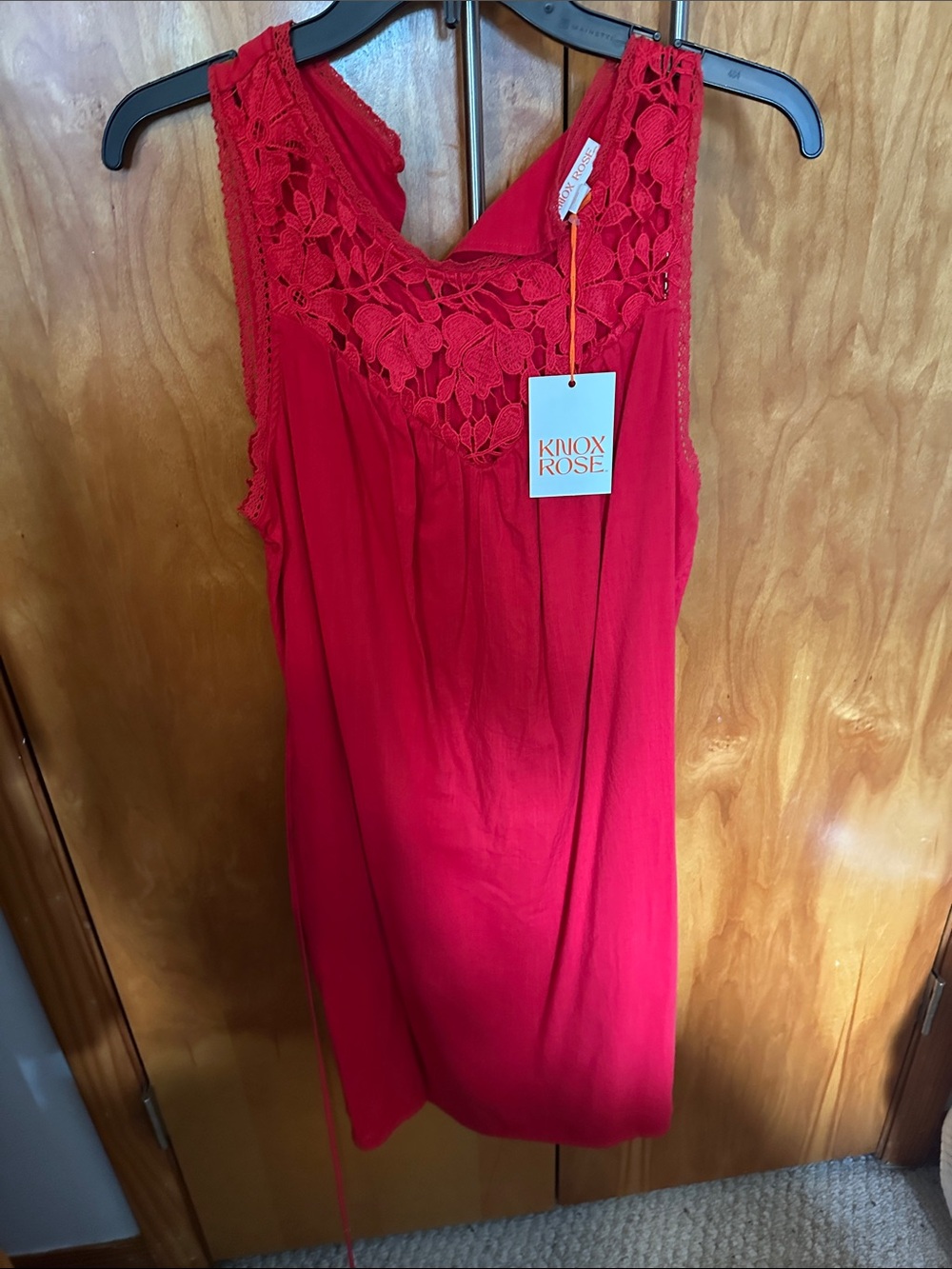 Knox Rose Red dress nwt goes knees so cute with belt med / large